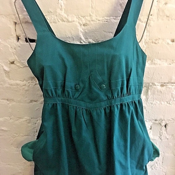 ANTHROPOLOGIE TULLE TEAL MOD DRESS PINAFORE NWT L - Picture 2 of 8
